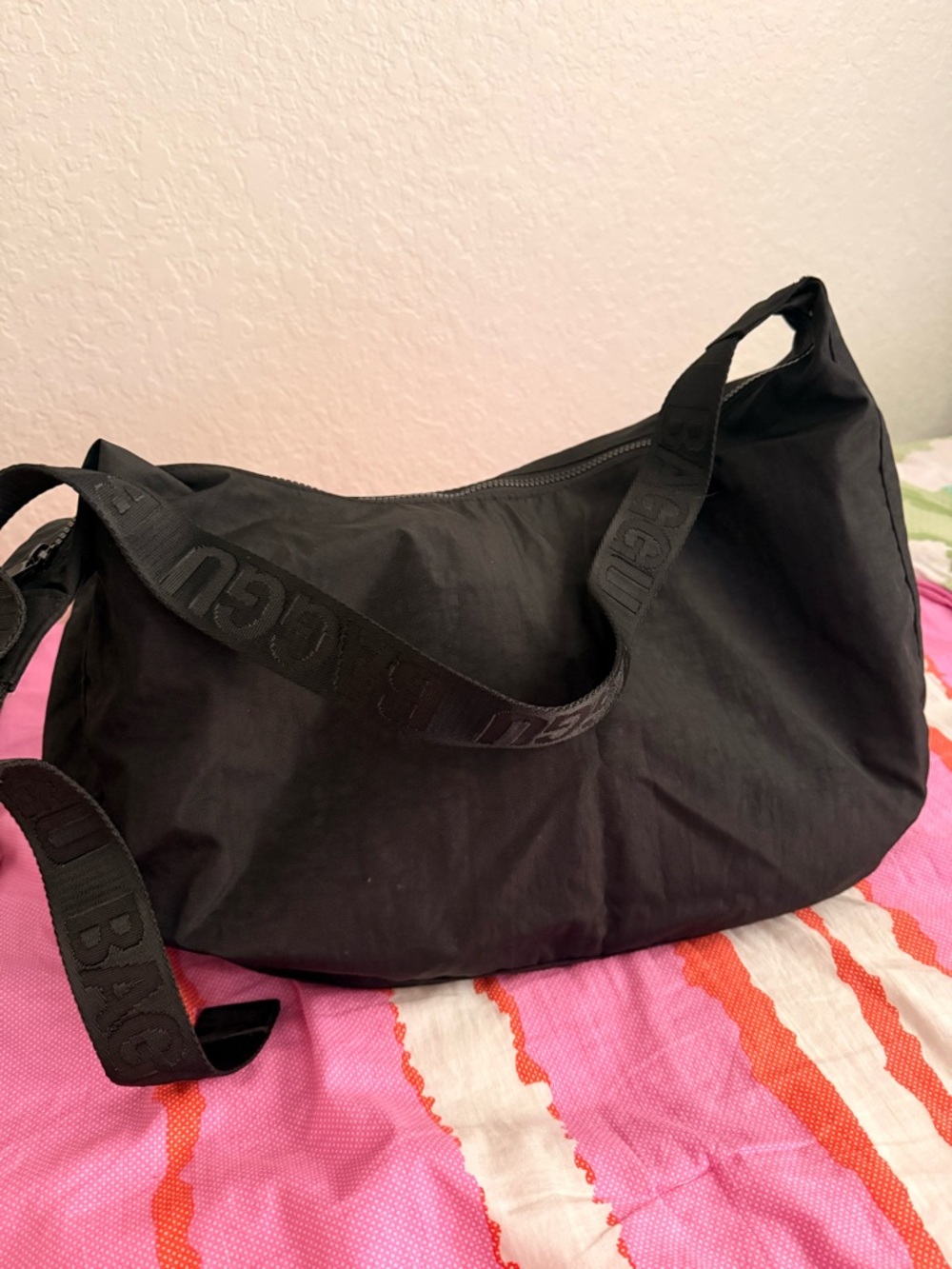 BAGGU Black Nylon Travel Shoulder Bag